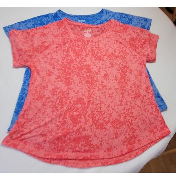 Tek Gear Womens Activewear Top Lot of 3 Sz Large Bold Camo Print Red Blue Green - Picture 4 of 6